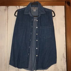 Chambray button down tank